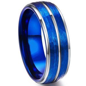 Gold Sky Stainless Steel Men's Band in Blue/Silver Size 7 NWOT